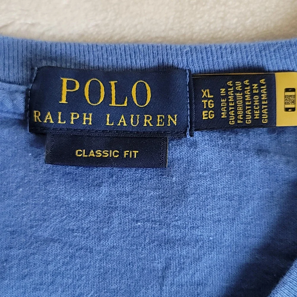 Polo Ralph Lauren T-Shirt Mens XL Blue Classic Fit Graphic Logo Cotton Tee